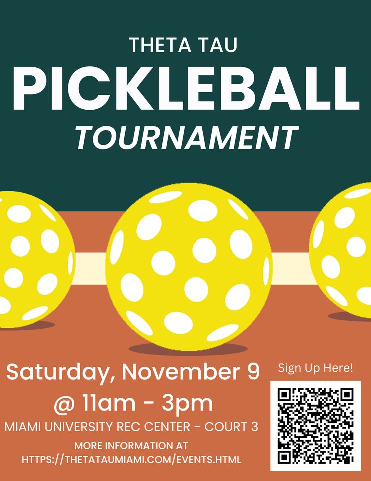 Theta Tau Pickleball Tournament for Nov 9th, 2024